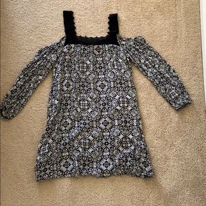 Black flowery Dress with shoulder cutouts